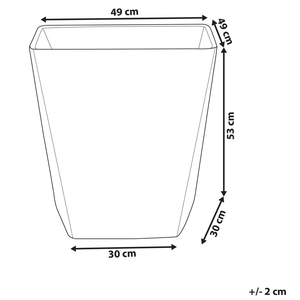 Vaso per piante in pietra grigia poliresina 49 x 49 x 53 cm per interni ed esterni quadrato