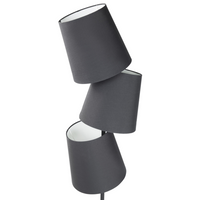 Lampada da Terra Nero Metallo 164 cm Triplo Poliestere Paralume Classico Design Moderno