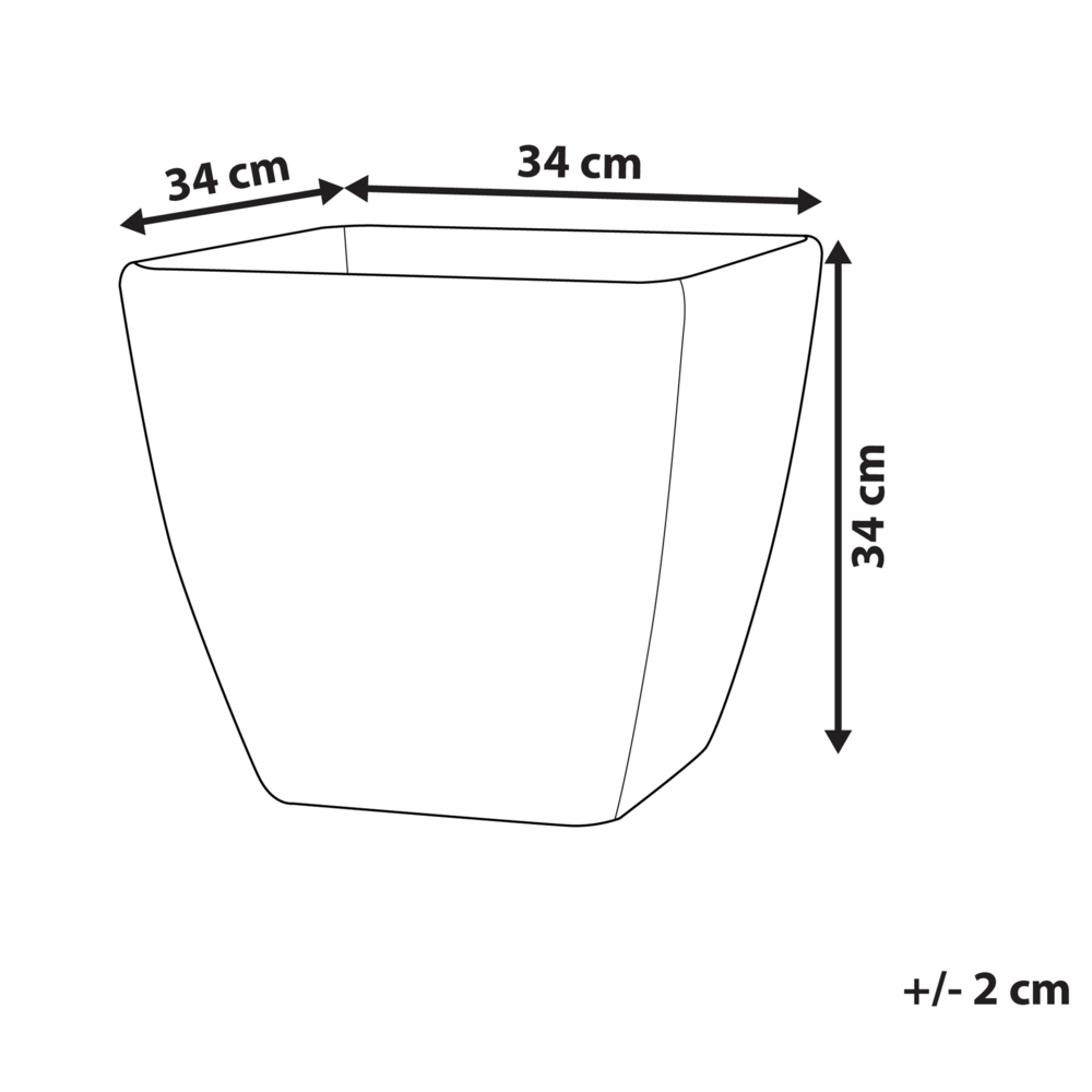 Vaso per piante fioriera in poliresina solida grigio scuro in miscela di pietra quadrata 34 x 34 cm resistente ai raggi UV