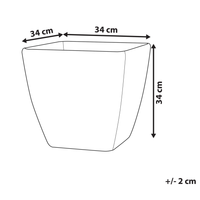 Vaso per piante fioriera in poliresina solida grigio scuro in miscela di pietra quadrata 34 x 34 cm resistente ai raggi UV