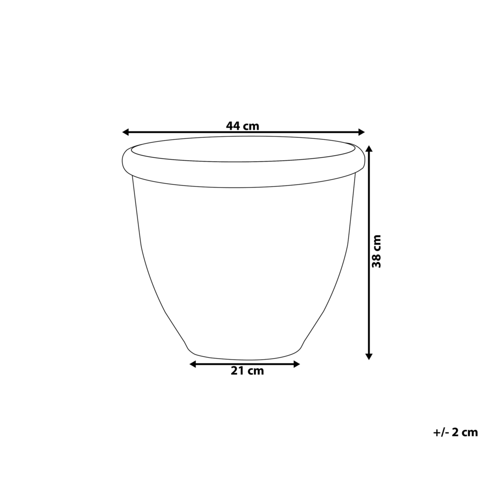 Vaso per piante fioriera in massello di pietra marrone misto poliresina lucida per esterni tonda ⌀ 44 cm per tutte le stagioni