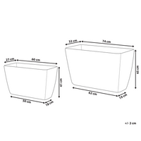 Set di 2 Vasi per Piante in Simil Pietra Grigia Rettangolari Varie Misure