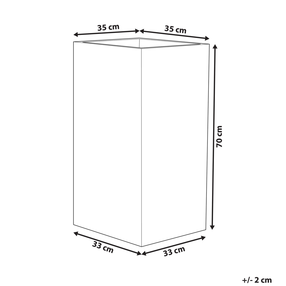 Vaso per piante alto in pietra beige 35 x 35 x 70 cm Fioriera per interni ed esterni
