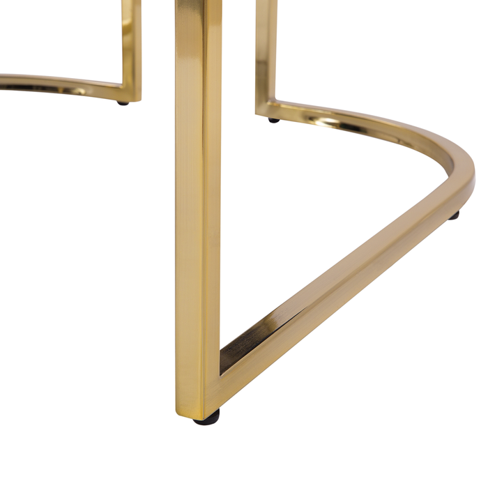 Poltrona Velluto Grigio Struttura In Metallo Dorato Con Schienale Tondo Stile Glam