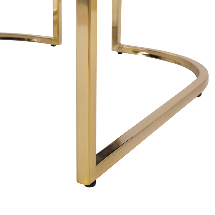 Poltrona Velluto Verde Scuro Struttura In Metallo Dorato Con Schienale Tondo Stile Glam