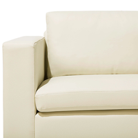 Divano a 3 posti Rivestimento in pelle crosta beige chiaro Gambe cromate Design retrò