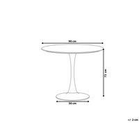 Tavolo da pranzo rotondo bianco da 90 cm con base in metallo da cucina a 4 posti