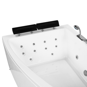 Vasca da bagno ad angolo Vasca Idromassaggio in acrilico bianco 182 x 121 cm Vasca a versione destra con poggiatesta