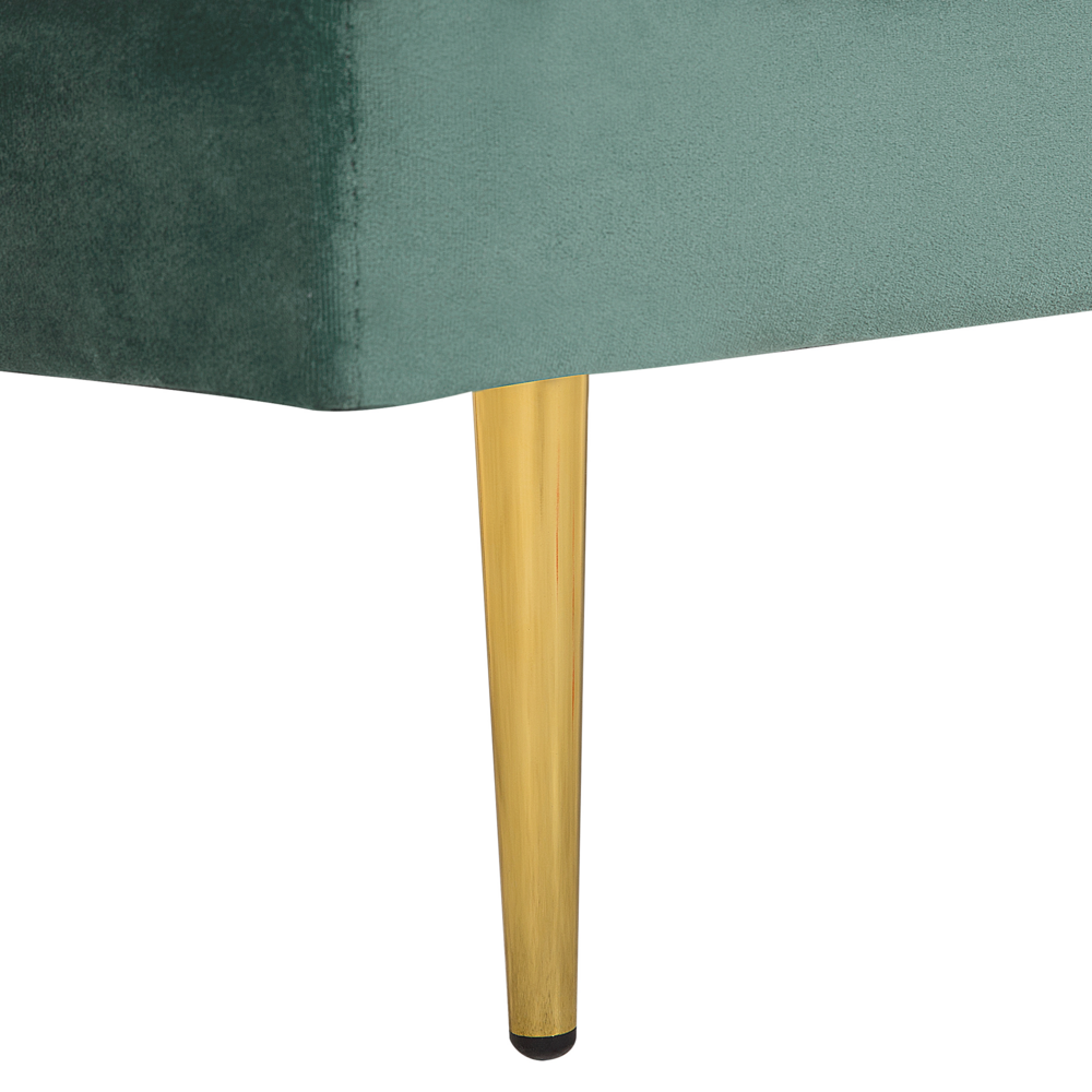 Chaise longue Verde Menta Velluto Imbottito Orientamento versione sinistra Gambe In Metallo Rafforzamento Cuscino Design Moderno