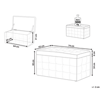 Panca per camera da letto con tappezzeria trapuntata in ecopelle bianca ottomana con contenitore