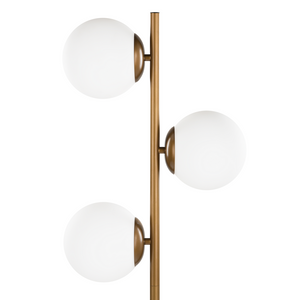 Lampada da Terra in Metallo dorato 3 punti luce Tonalità Bianche Rotonde design moderno contemporaneo