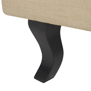 Poltrona Sedia Wingback Beige Gambe Nere Rivestite Stile Scandinavo