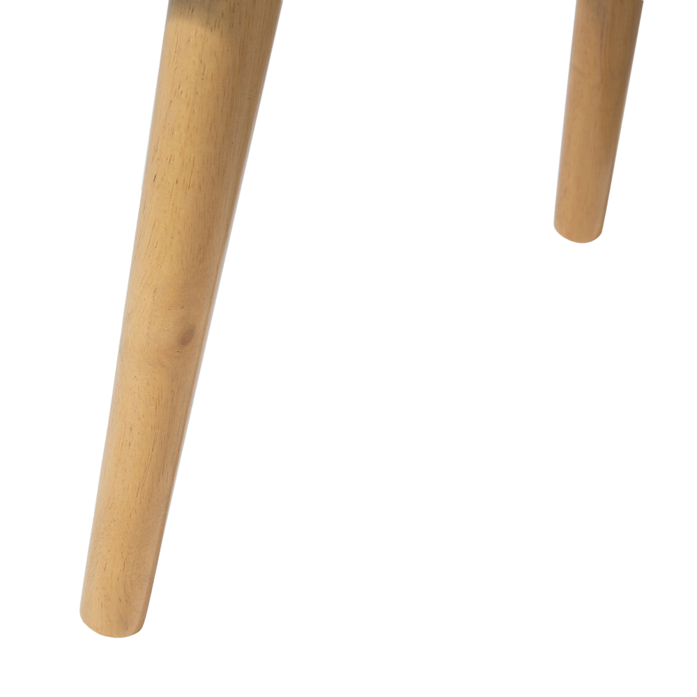 Comodino di colore Bianco 2 Cassetti Gambe in Legno Massello 40 cm stile Scandinavo