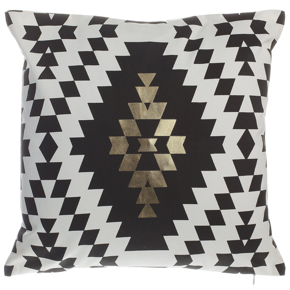 Set di 2 cuscini decorativi in cotone bianco e Nero motivo a rombi 45 x 45 cm stampa geometrica glamour arredamento moderno accessori