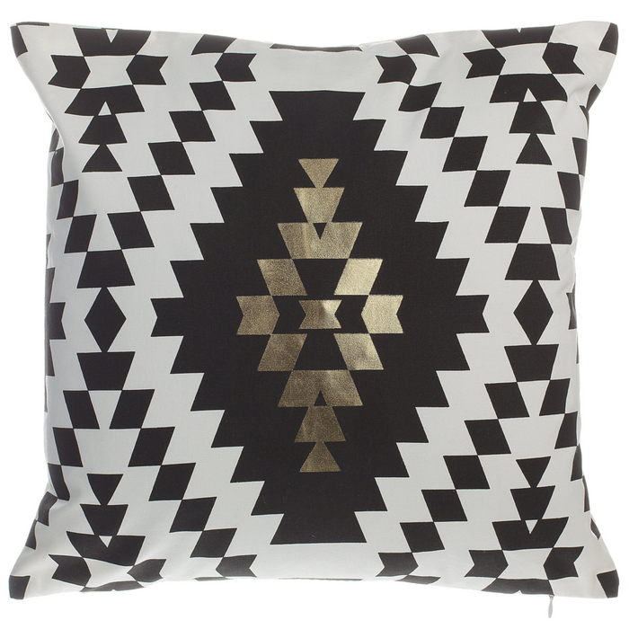 Set di 2 cuscini decorativi in cotone bianco e Nero motivo a rombi 45 x 45 cm stampa geometrica glamour arredamento moderno accessori