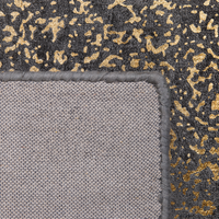 Tappeto da salotto Tappeto da soggiorno in viscosa grigio e dorato 80 x 150 cm