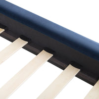 Letto imbottito velluto blu scuro e oro rete a doghe testiera alta 180 x 200 cm testata alta design retrò