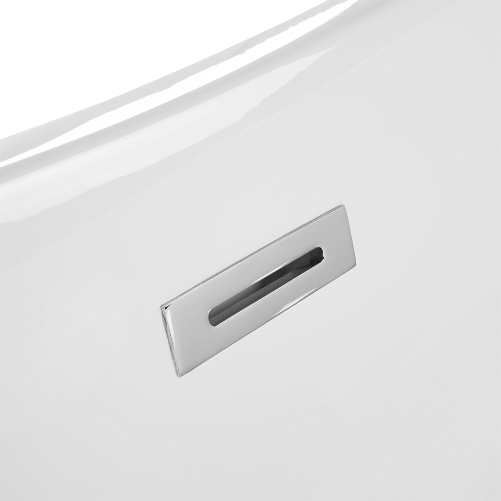 Bagno bianco con argento sanitario acrilico singolo 150 x 75 cm autoportante moderno