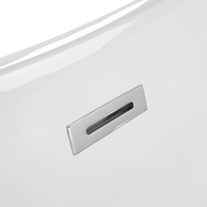 Bagno bianco con argento sanitario acrilico singolo 150 x 75 cm autoportante moderno