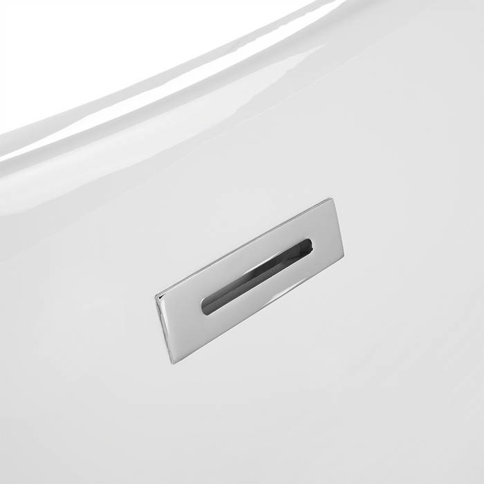 Bagno bianco con argento sanitario acrilico singolo 150 x 75 cm autoportante moderno