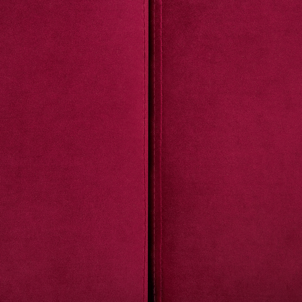 Divano Letto Velluto Rosso Scuro 3 Posti Gambe In Metallo Cuscini Aggiuntivi Retro