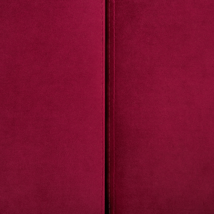 Divano Letto Velluto Rosso Scuro 3 Posti Gambe In Metallo Cuscini Aggiuntivi Retro