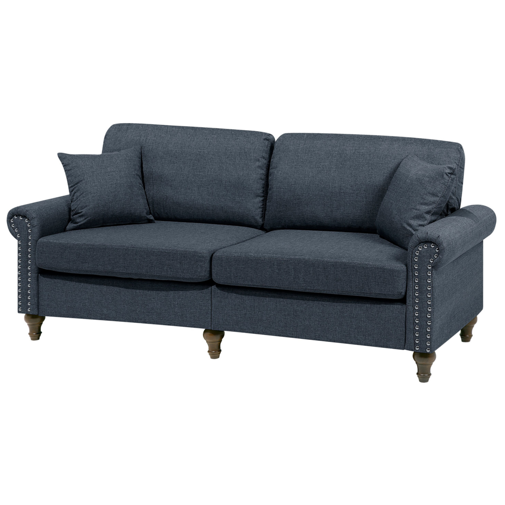 Divano a 3 posti in stile Chesterfield grigio scuro con schienale basso
