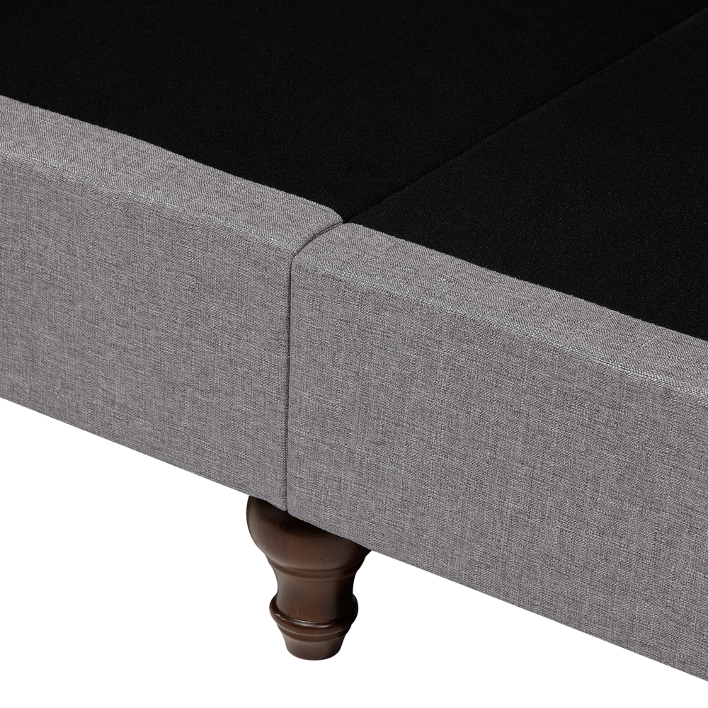 Divano a 3 posti in tessuto grigio stile Chesterfield con schienale basso