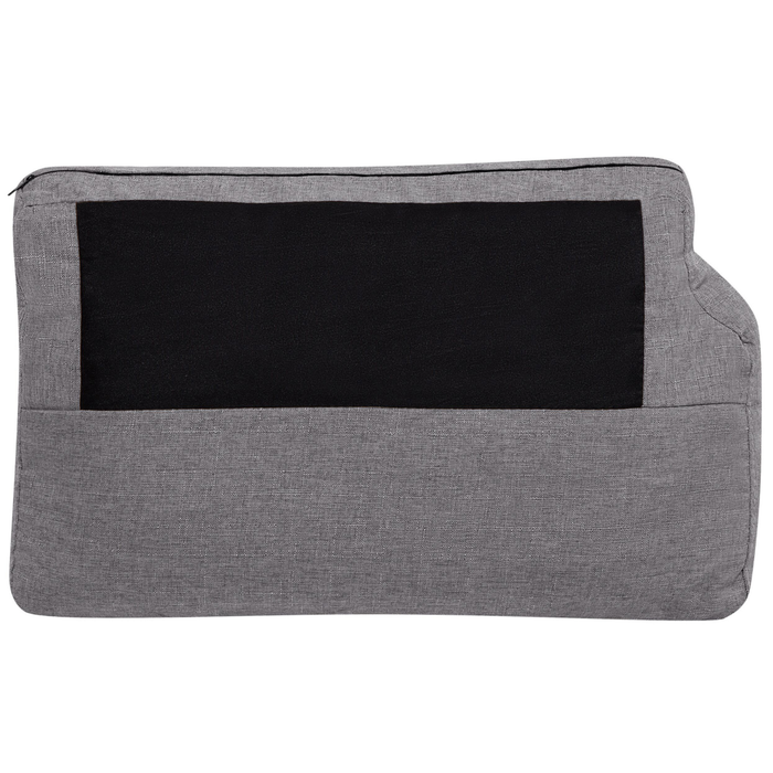 Divano a 3 posti in tessuto grigio stile Chesterfield con schienale basso