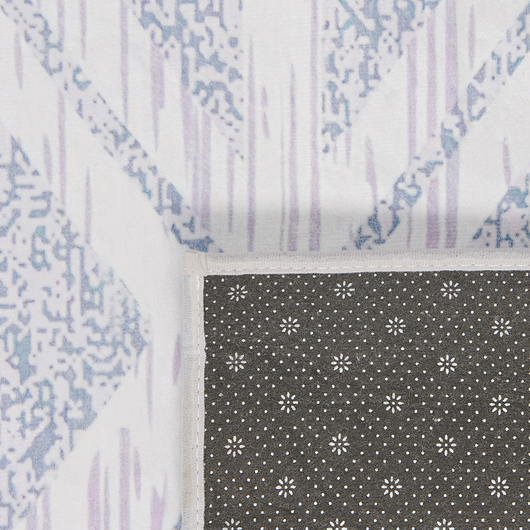 Tappeto grigio con motivo geometrico a pelo corto in poliestere giallo 140 x 200 cm