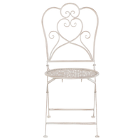 Set di 2 sedie da bistrò da giardino in ferro beige chic francese