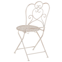 Set di 2 sedie da bistrò da giardino in ferro beige chic francese