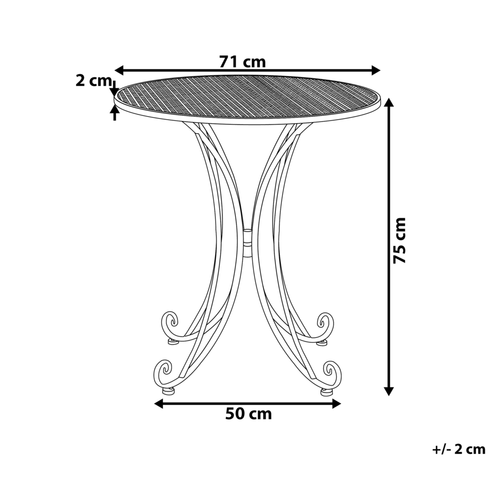 Tavolo da giardino bistrot in ferro grigio chic francese