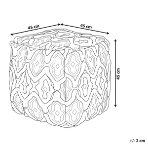 Pouf di colore Bianco e Nero Lana Cotone 45 x 45 cm Forma Quadrata in stile Boho