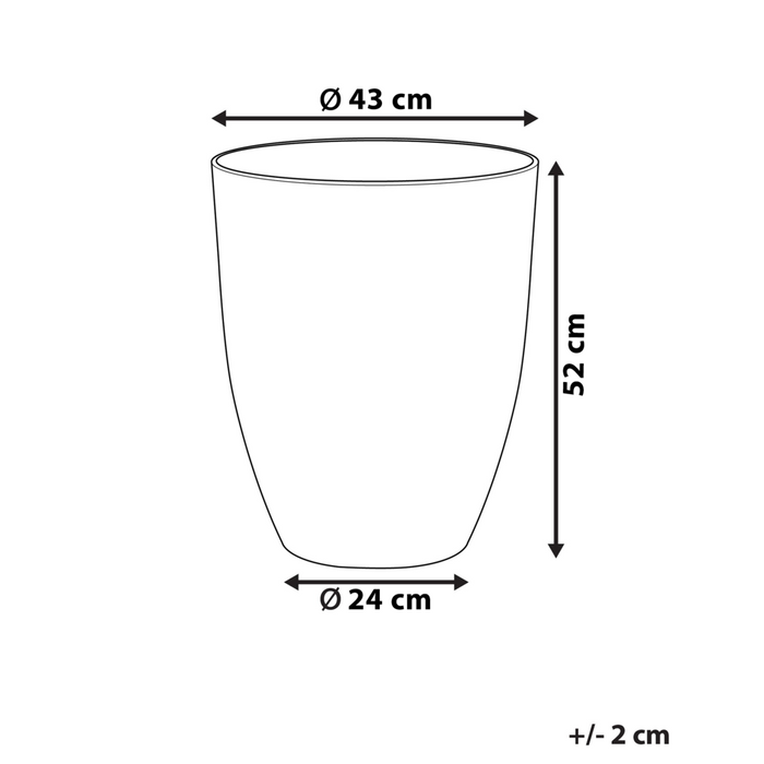 Vaso per piante in poliresina bianco sporco 43 x 43 x 52 cm per interni ed esterni