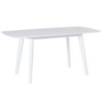 Tavolo da pranzo con gambe in legno bianco 120 - 160 x 80 cm in stile scandinavo rettangolare
