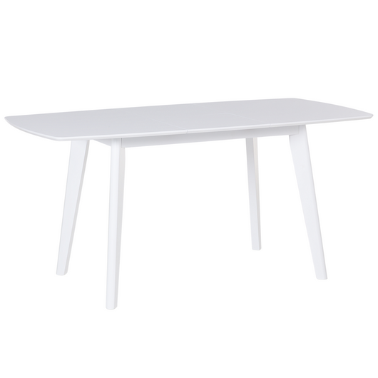 Tavolo da pranzo con gambe in legno bianco 120 - 160 x 80 cm in stile scandinavo rettangolare