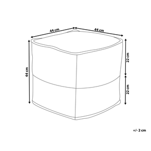 Pouf ottomana rosa iuta perline EPS riempimento quadrato 44 x 44 cm stile boho