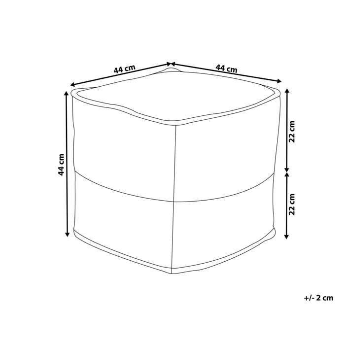 Pouf ottomana giallo iuta perline EPS riempimento quadrato 44 x 44 cm stile boho
