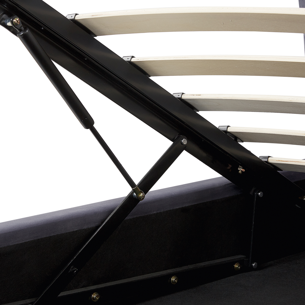 Letto matrimoniale con contenitore velluto grigio 160 x 200 cm