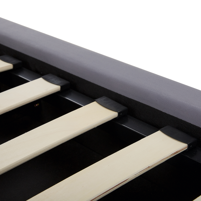 Letto matrimoniale con contenitore velluto grigio 160 x 200 cm