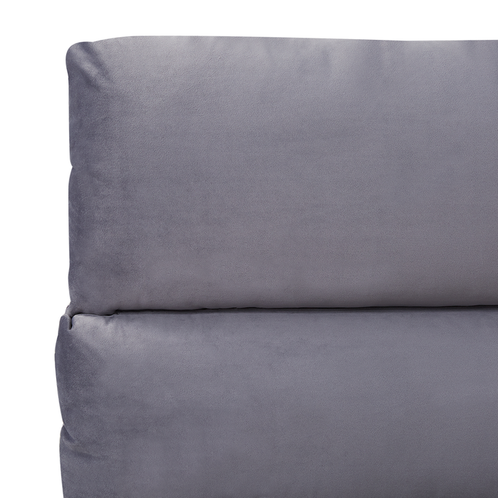 Letto matrimoniale con contenitore velluto grigio 180 x 200 cm