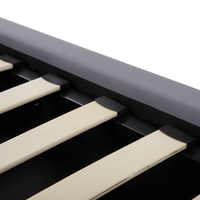 Letto matrimoniale con contenitore velluto grigio 180 x 200 cm