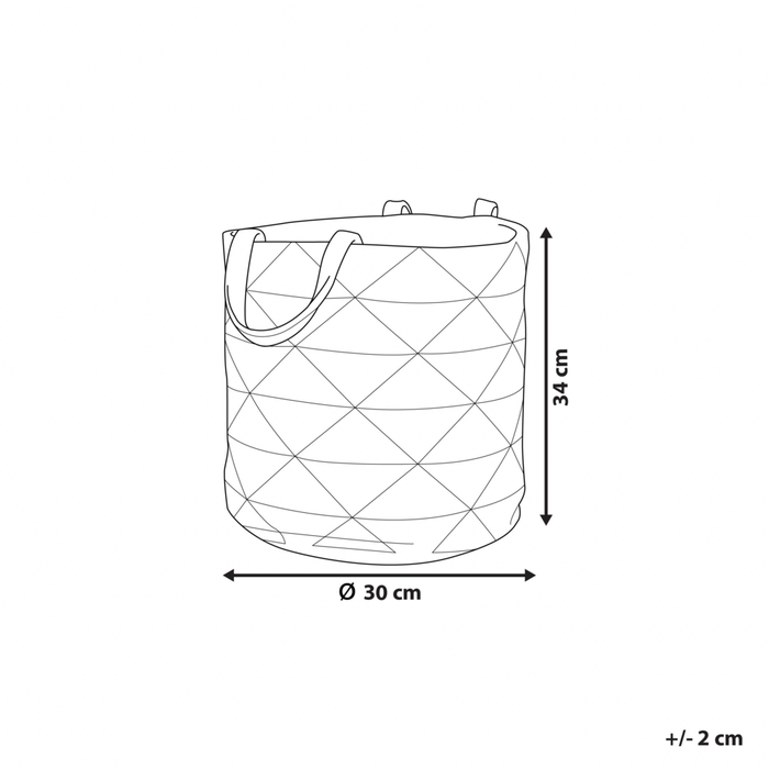 Cestino portabiancheria in cotone modello triangolo color beige