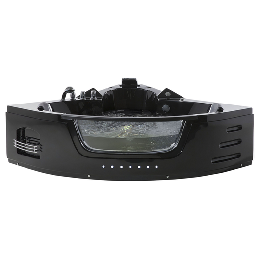 Punti Massaggio Vasca Angolare Nero Sanitario Acrilico e Vetro 140 cm