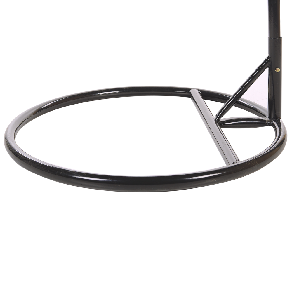 Sedia sospesa poltrona pensile in rattan beige con struttura in metallo a forma di uovo per interni ed esterni Boho