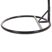 Sedia sospesa poltrona pensile con struttura in metallo rattan grigio per interni ed esterni a forma di uovo Boho