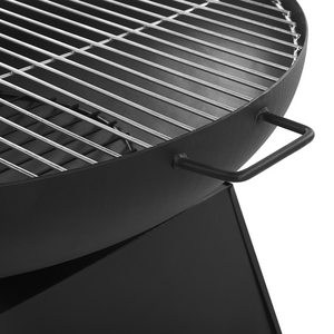Braciere da esterno con base in acciaio Nero tondo per barbecue da giardino a carbonella