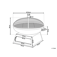 Braciere da esterno con base in acciaio Nero tondo per barbecue da giardino a carbonella