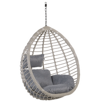 Sedia sospesa poltrona pensile in rattan Nero con struttura in metallo per interni ed esterni a forma di uovo moderna Boho